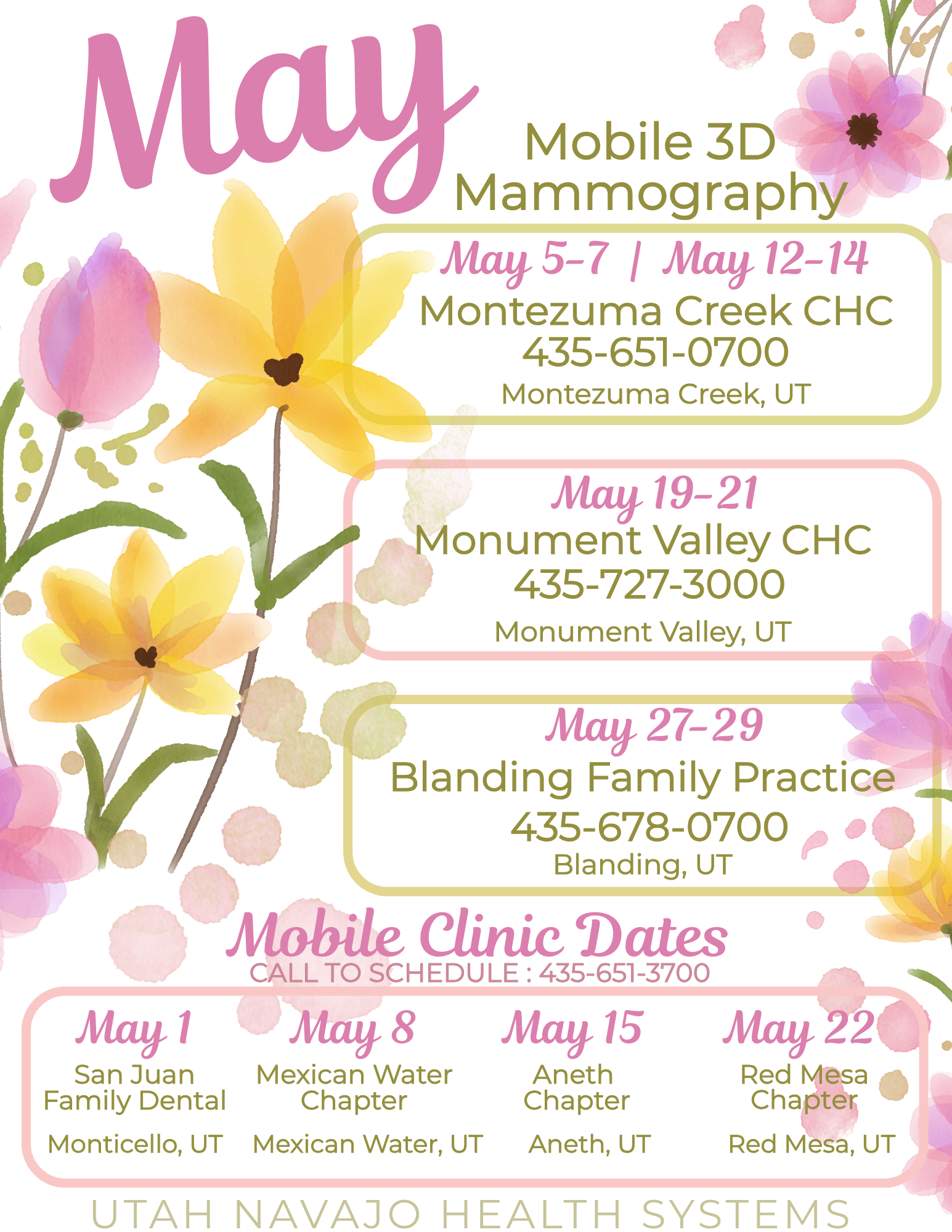 MAY 3D Mobile Mammo flier
